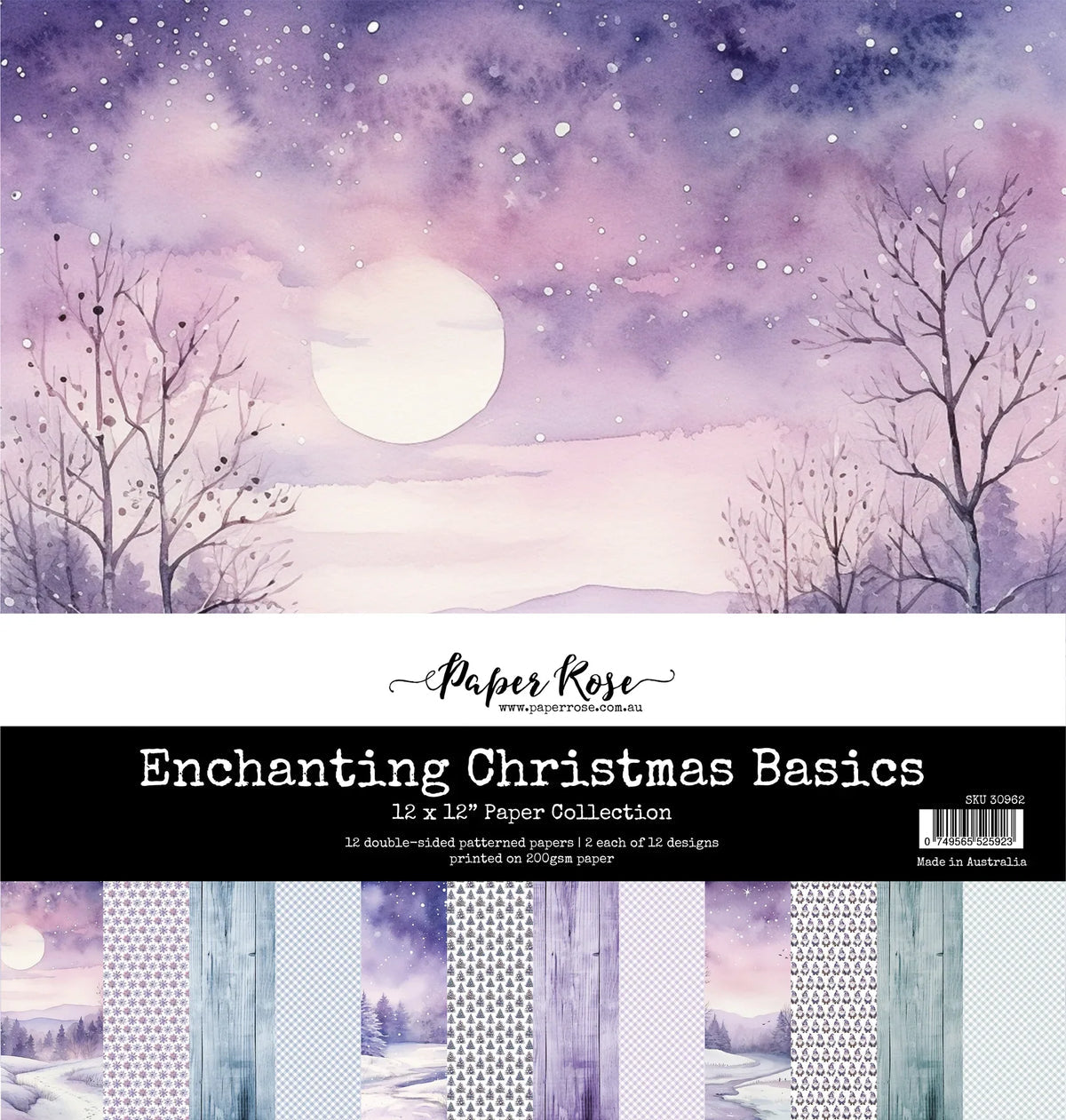 Paper Rose Studio Enchanting Christmas Basics 12x12 Paper Collection